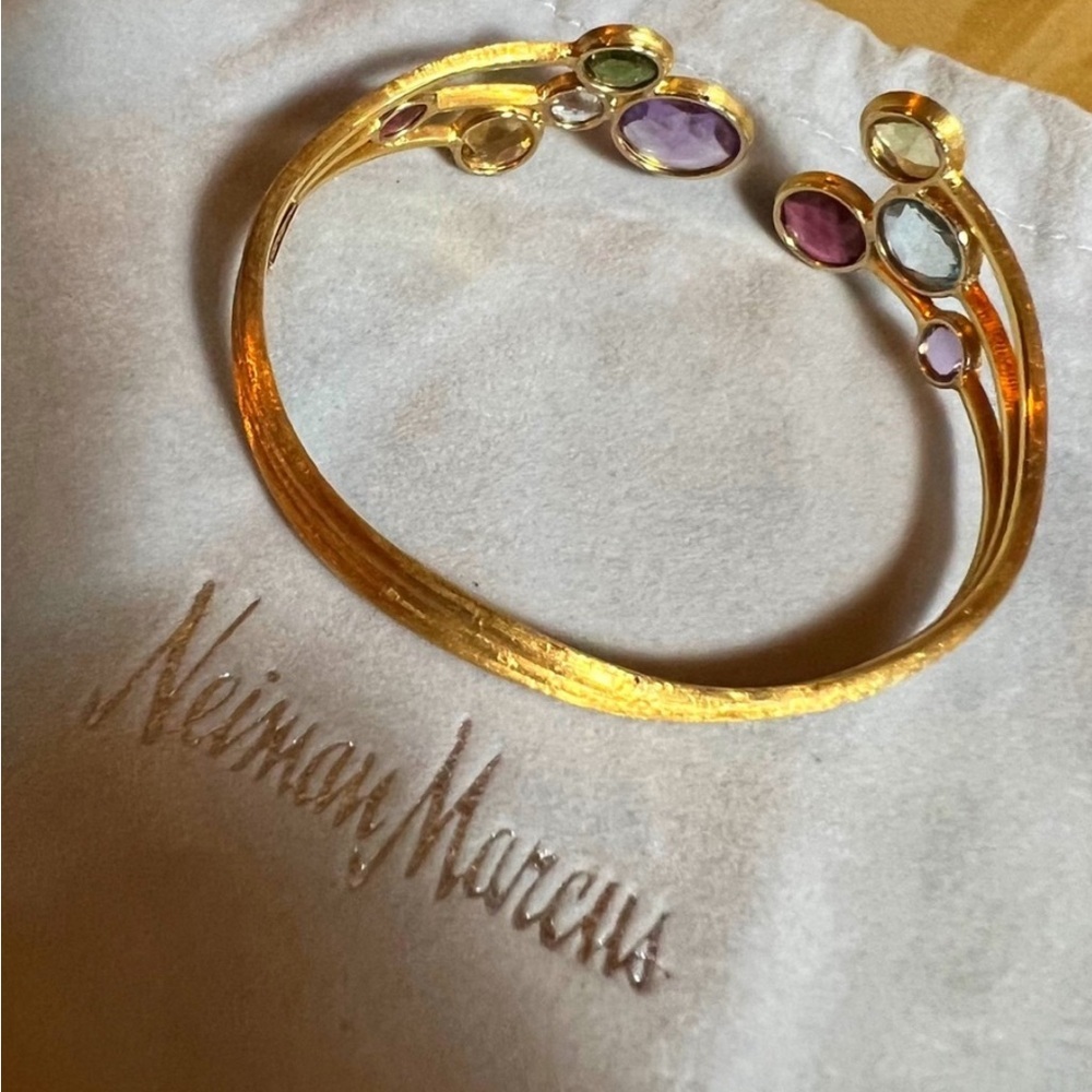 Marco Bicego 18k gold JAIPUR Color Gemstone cuff Bracelet​ ⭐️ - Picture 14 of 15